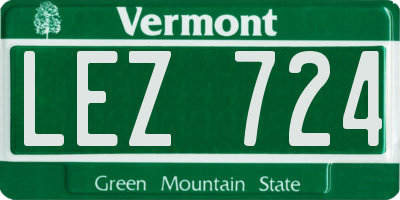 VT license plate LEZ724