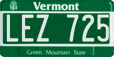 VT license plate LEZ725