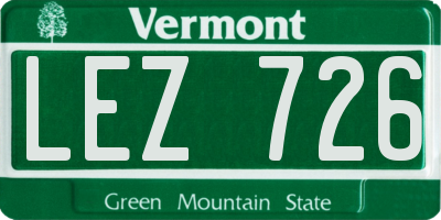 VT license plate LEZ726
