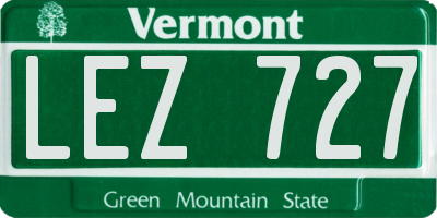 VT license plate LEZ727