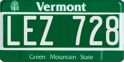 VT license plate LEZ728