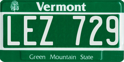 VT license plate LEZ729