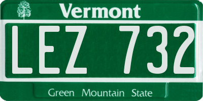 VT license plate LEZ732