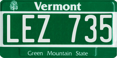 VT license plate LEZ735