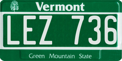 VT license plate LEZ736
