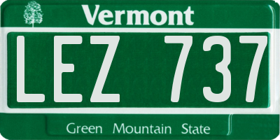 VT license plate LEZ737