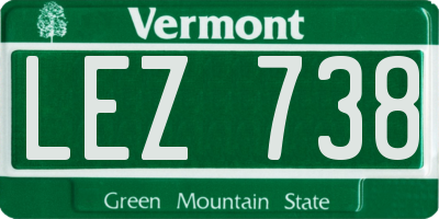 VT license plate LEZ738