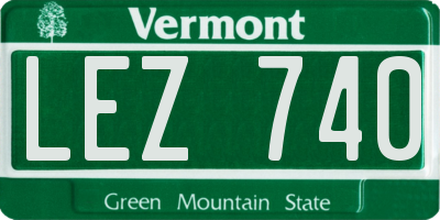VT license plate LEZ740