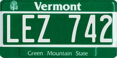 VT license plate LEZ742