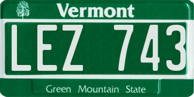 VT license plate LEZ743