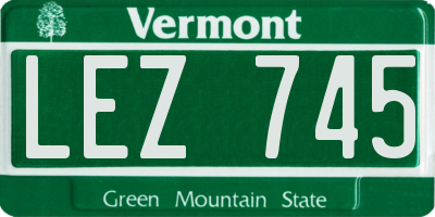 VT license plate LEZ745