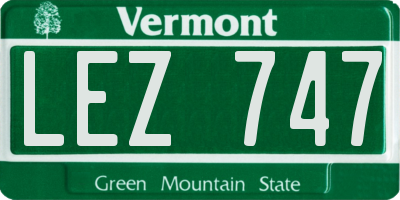 VT license plate LEZ747