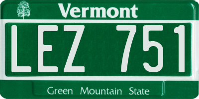 VT license plate LEZ751