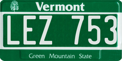 VT license plate LEZ753