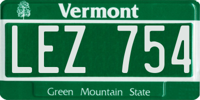 VT license plate LEZ754