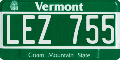 VT license plate LEZ755