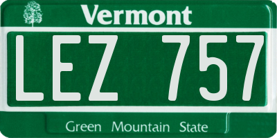 VT license plate LEZ757