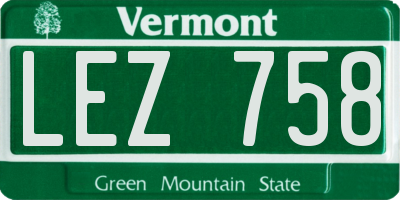 VT license plate LEZ758