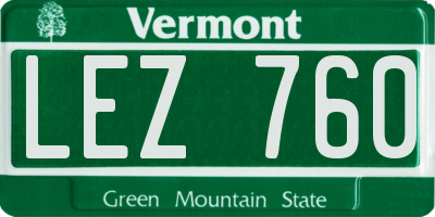 VT license plate LEZ760