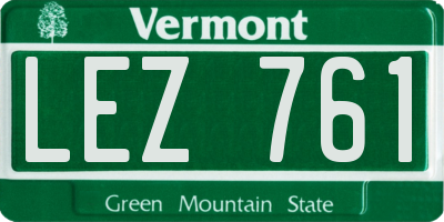 VT license plate LEZ761