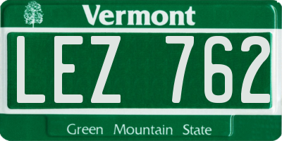 VT license plate LEZ762