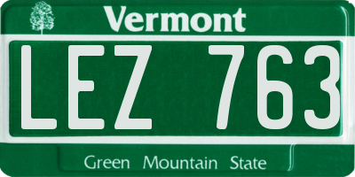 VT license plate LEZ763