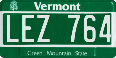 VT license plate LEZ764