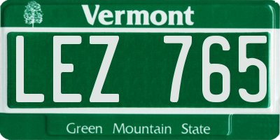 VT license plate LEZ765