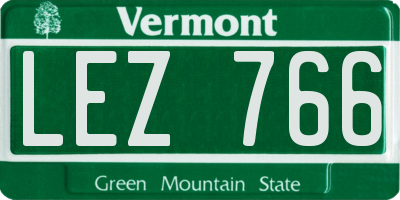 VT license plate LEZ766