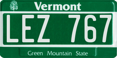 VT license plate LEZ767