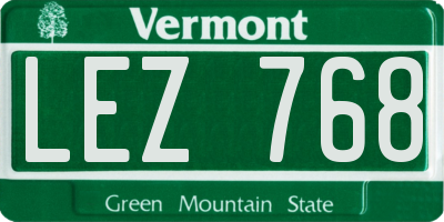 VT license plate LEZ768