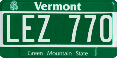 VT license plate LEZ770