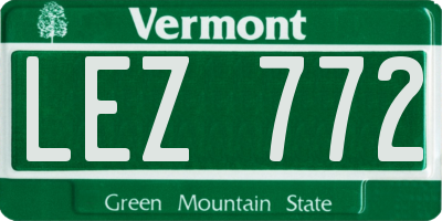 VT license plate LEZ772