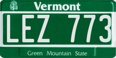 VT license plate LEZ773