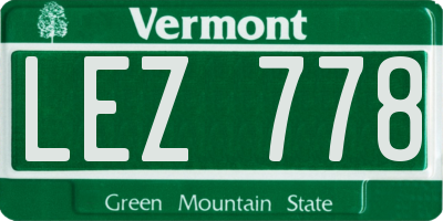 VT license plate LEZ778