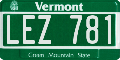 VT license plate LEZ781