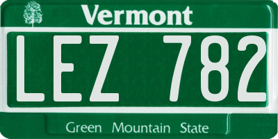 VT license plate LEZ782