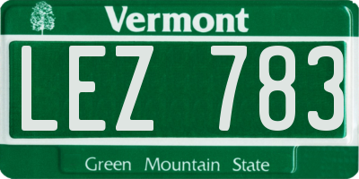 VT license plate LEZ783