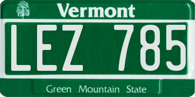 VT license plate LEZ785