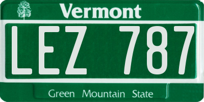 VT license plate LEZ787