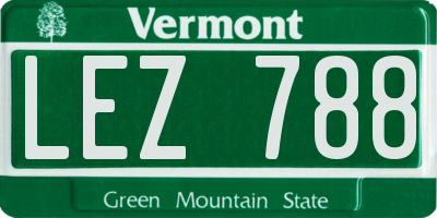VT license plate LEZ788
