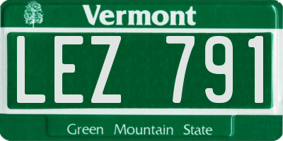 VT license plate LEZ791