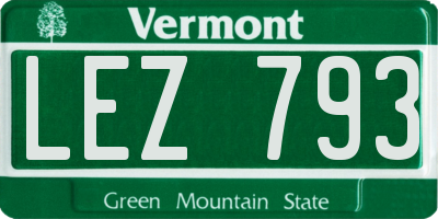 VT license plate LEZ793