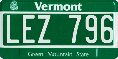 VT license plate LEZ796