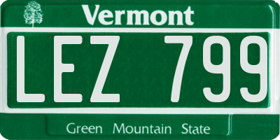 VT license plate LEZ799