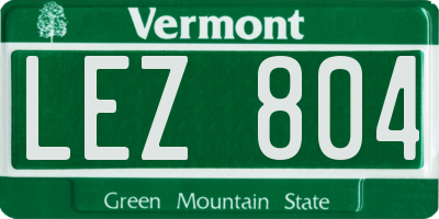 VT license plate LEZ804