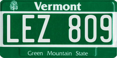 VT license plate LEZ809
