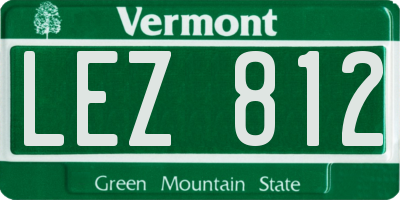 VT license plate LEZ812