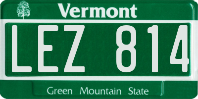 VT license plate LEZ814