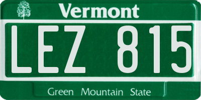 VT license plate LEZ815